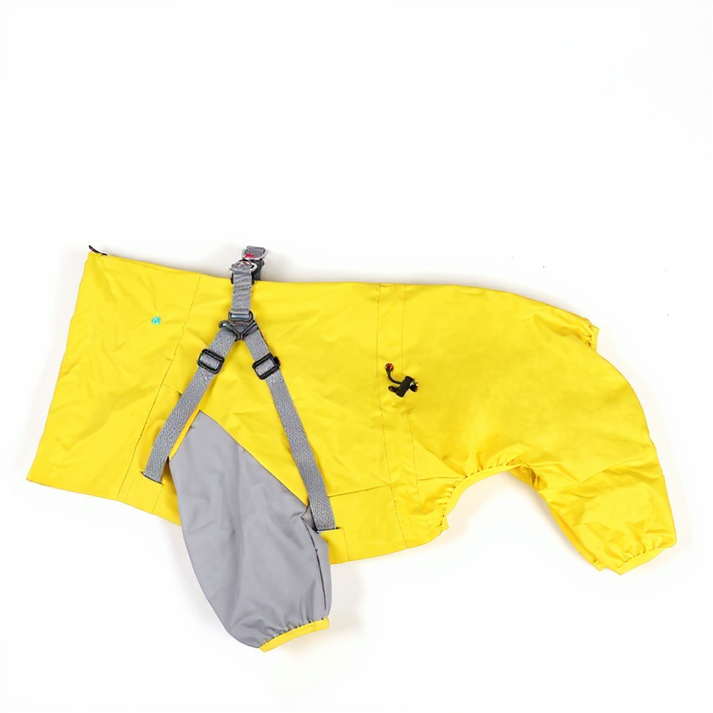 Click to view full screen Waterproof Dog Rain Jacket with Hood-Yellow photo review